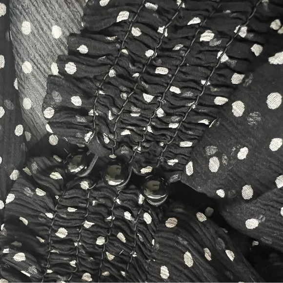 Sezane Olivia dress, silk black and white polka dots size 34 EUC - Picture 9 of 9